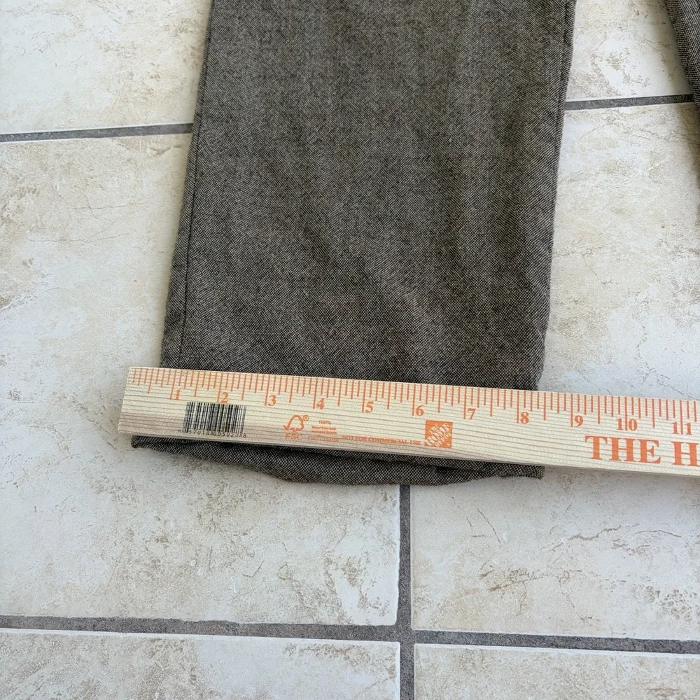 Nautica Pants Mens 38x30 Tan Brown Wool Tweed Pleated Cuffed Dress Trouser Retro